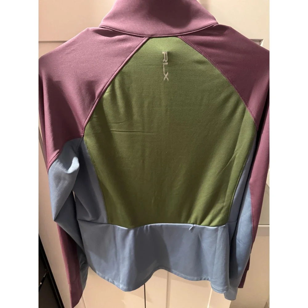 RLX Ralph‎ Lauren Women Colorblock Full Zip Track Jacket Golf Athleisure Size M